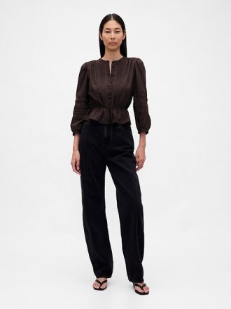 Top Voile cu Trim Dantela