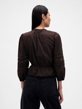 Top Voile cu Trim Dantela