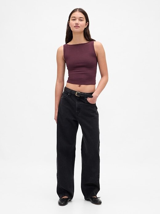 Tricot Crop din Jersey Tricot Boatneck Tricot Crop din Jersey Tricot Boatneck
