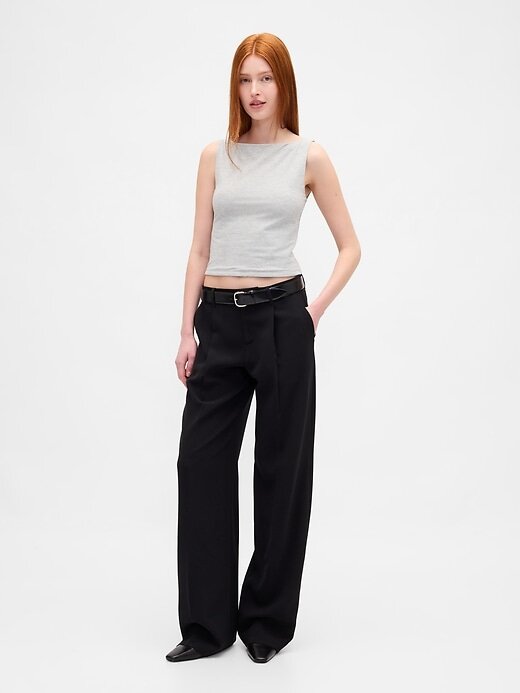 Tricot Crop din Jersey Tricot Boatneck Tricot Crop din Jersey Tricot Boatneck