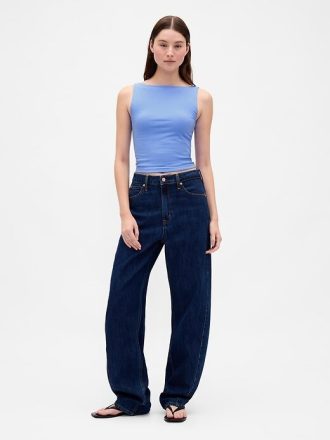 Tricot Crop din Jersey Tricot Boatneck