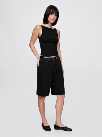 Tricot Crop din Jersey Tricot Boatneck