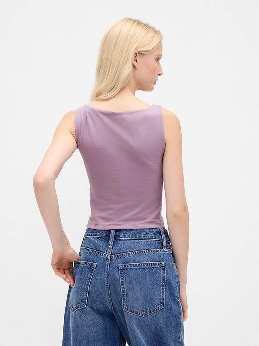 Tricot Crop din Jersey Tricot Boatneck Tricot Crop din Jersey Tricot Boatneck