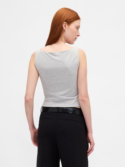 Tricot Crop din Jersey Tricot Boatneck Tricot Crop din Jersey Tricot Boatneck