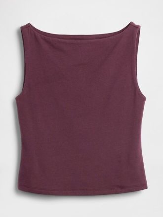 Tricot Crop din Jersey Tricot Boatneck