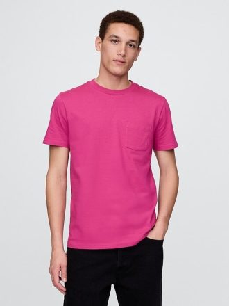 Tricou buzunar din bumbac organic pentru adulți