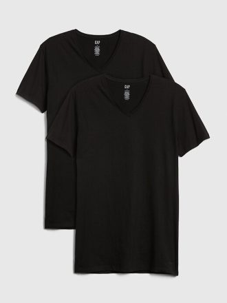 Tricou clasic cu decolteu în V (pachet de 2)