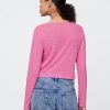 Tricou Crop Boatneck din amestec de in Tricou Crop Boatneck din amestec de in