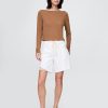 Tricou Crop Boatneck din amestec de in Tricou Crop Boatneck din amestec de in