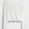 Tricou Crop Boatneck din amestec de in Tricou Crop Boatneck din amestec de in