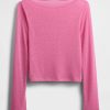 Tricou Crop Boatneck din amestec de in Tricou Crop Boatneck din amestec de in