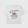 Tricou crop boxy cu grafic California Strawberries pentru copii