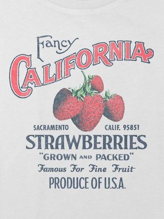 Tricou crop boxy cu grafic California Strawberries pentru copii