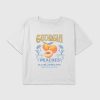 Tricou crop boxy cu grafic Georgia Peaches pentru copii