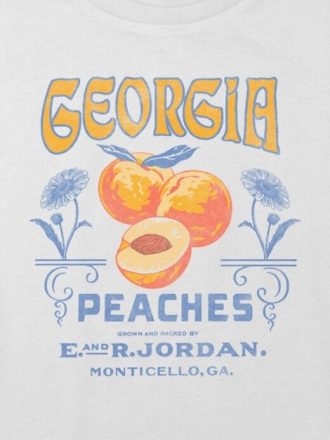 Tricou crop boxy cu grafic Georgia Peaches pentru copii