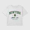 Tricou crop boxy cu grafic New York Athletics pentru copii