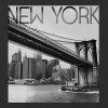 Tricou crop boxy cu grafic New York Bridge pentru copii