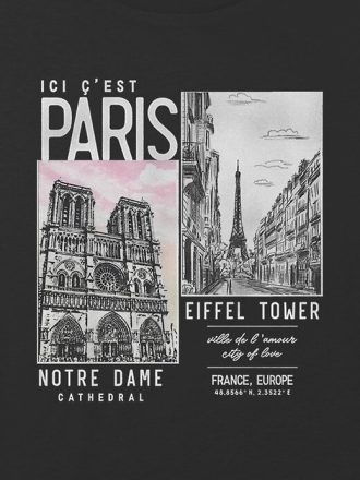 Tricou crop boxy grafic pentru fotografii Paris pentru copii