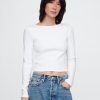 Tricou crop cu coaste grele Tricou crop cu coaste grele