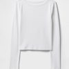 Tricou crop cu coaste grele Tricou crop cu coaste grele