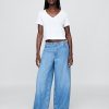Tricou crop cu decolteu în V din amestec de in Tricou crop cu decolteu în V din amestec de in