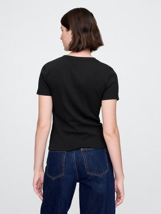 Tricou crop cu logo modern
