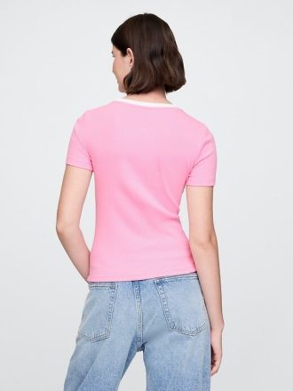 Tricou crop cu logo modern