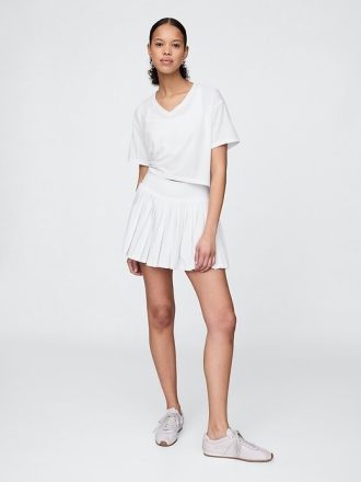 Tricou crop GapFit Breathe cu decolteu în V