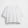 Tricou crop GapFit Breathe cu decolteu în V