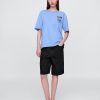 Tricou crop grafic Ramones grea