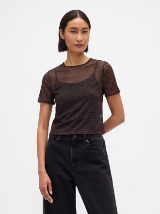 Tricou Crop Mesh