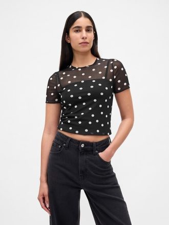 Tricou Crop Mesh