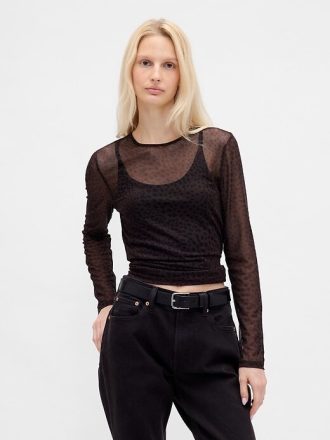 Tricou Crop Mesh
