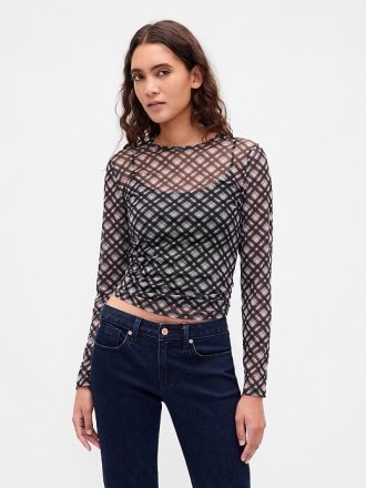 Tricou Crop Mesh