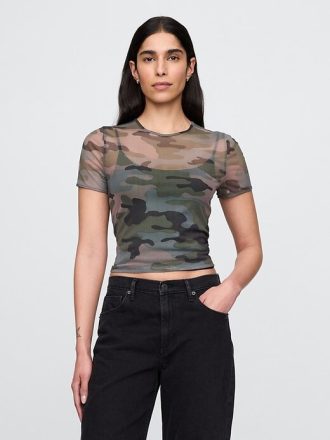 Tricou Crop Mesh