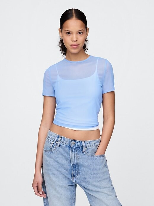 Tricou Crop Mesh Tricou Crop Mesh