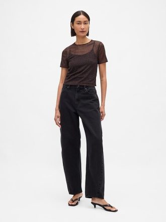 Tricou Crop Mesh