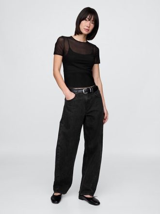 Tricou Crop Mesh