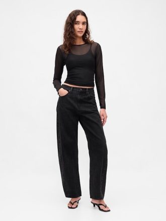 Tricou Crop Mesh