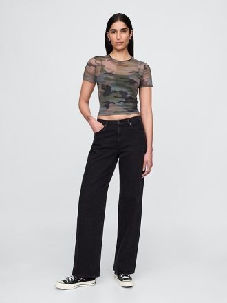 Tricou Crop Mesh