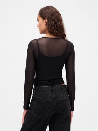 Tricou Crop Mesh