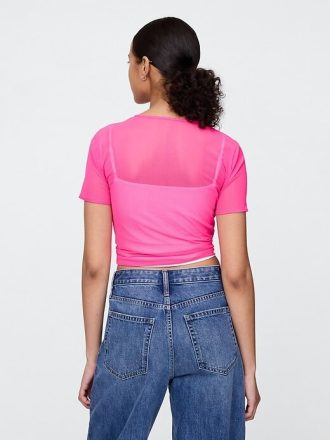 Tricou Crop Mesh