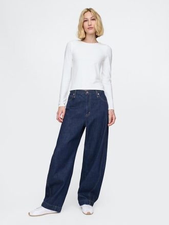 Tricou crop modern compact din jersey