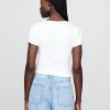 Tricou crop modern cu mânecă șapcă Tricou crop modern cu mânecă șapcă