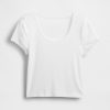 Tricou crop modern cu mânecă șapcă Tricou crop modern cu mânecă șapcă