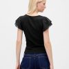 Tricou crop modern cu mâneci bufante Tricou crop modern cu mâneci bufante
