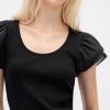 Tricou crop modern cu mâneci bufante Tricou crop modern cu mâneci bufante