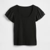 Tricou crop modern cu mâneci bufante Tricou crop modern cu mâneci bufante