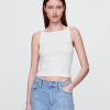 Tricou crop modern cu șorț și gât