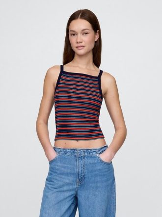 Tricou crop modern cu șorț și gât